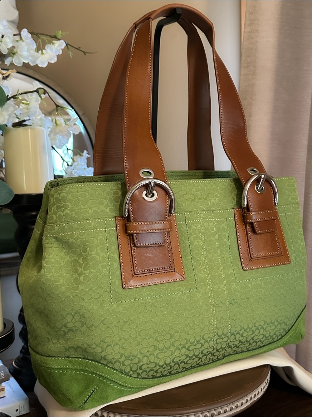 Vintage COACH Y2K Large Soho Signature Jacquard Satchel (Style F10928) - Picture 7 of 16